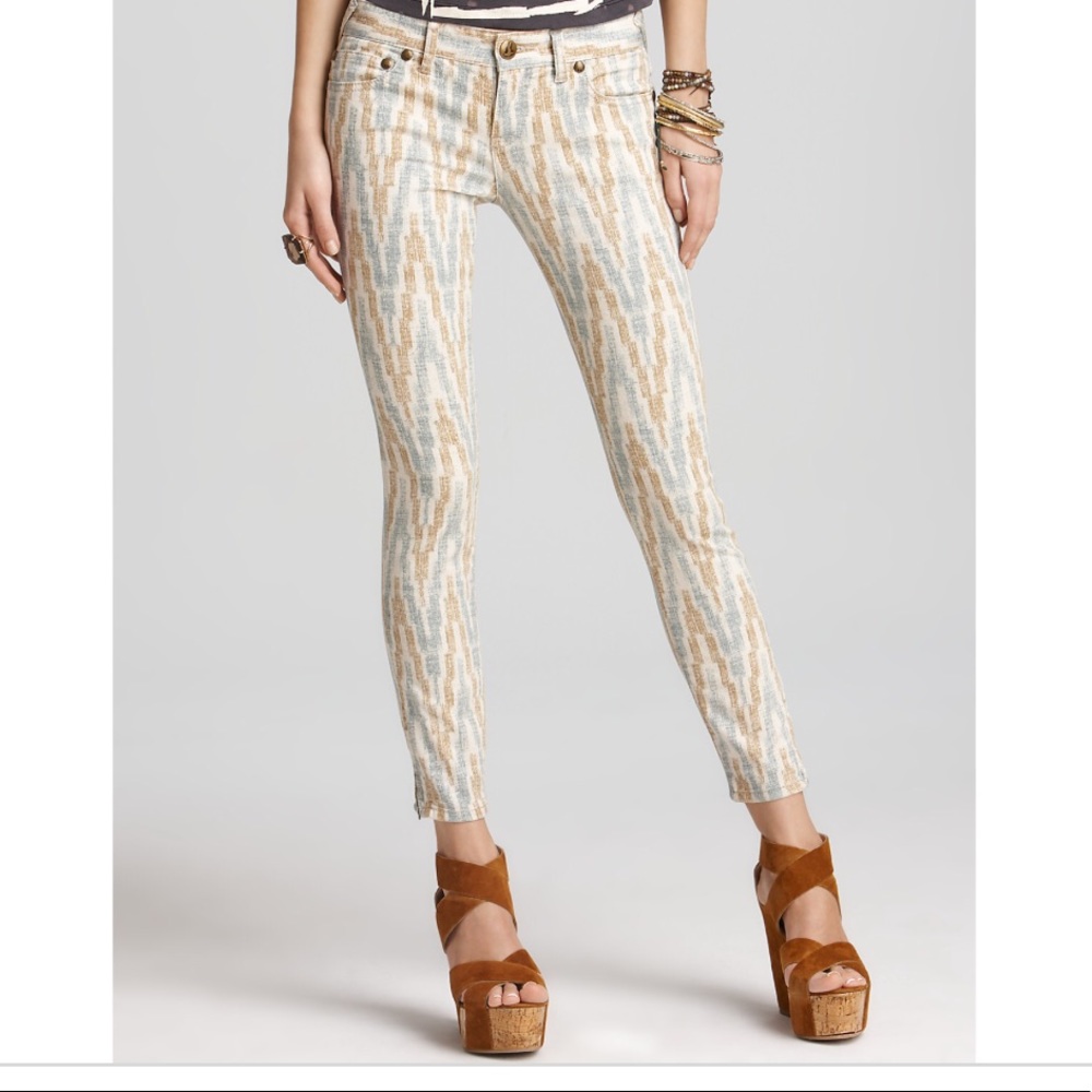 FP printed Ikat print cropped skinny pants